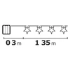 Karácsonyi Garland Ezüst Csillag 10Led 3×Aa Időzítő Meleg F.