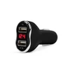 MNC 55054BK Autós adapter dupla USB töltővel, feszültségmérővel és árammérővel - fekete