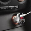 Autós adapter dupla USB töltővel, feszültségmérővel és árammérővel - fehér (MNC 55054WH)