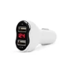 Autós adapter dupla USB töltővel, feszültségmérővel és árammérővel - fehér (MNC 55054WH)