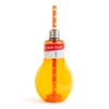 Világító LED-es party pohár - papír szívószállal - izzókörte, színes - 400 ml