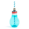 Világító LED-es party pohár - papír szívószállal - izzókörte, színes - 400 ml