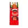 Karácsonyi italos üveg tartó szalaggal - rénszarvas - poliészter - 32 x 12,5 cm