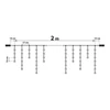 Fényfüggöny - 100 db LED - hidegfehér - hálózati - IP44 - 2,2 m - 8 program