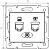 Számítógép és telefoncsatlakozó aljzat (RJ45 Cat 6+RJ11) DOMO