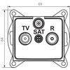 RTV-sat átmenő antennacsatlakozó aljzat DOMO