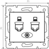 Dupla, független számítógép-csatlakozó (2x RJ45Cat 6 Jack) DOMO
