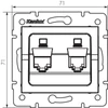 Dupla, független számítógép-csatlakozó (2x RJ45Cat 6 Jack) LOGI