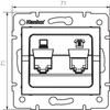 Számítógép és telefoncsatlakozó aljzat (RJ45 Cat 6+RJ11) LOGI