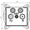 TV-2xSAT, végzáró csatlakozóaljzat LOGI