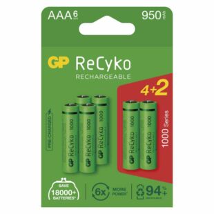 Akkumulátor GP ReCyko HR03 (AAA) 1000mAh 6db