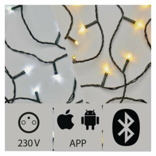 LED-es karácsonyi fények app, 15m, kültéri, WW/CW