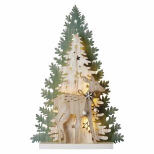 LED karácsonyfa, 23cm, 2 × AA, beltéri, WW, időzítővel