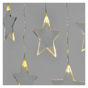 LED karácsonyi fényfüggöny – csillagok, 45x84 cm, kültéri és beltéri, meleg fehér