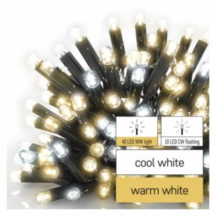 Profi LED sorolható füzér, villogó – jégcsapok, 3 m, kültéri, meleg/hideg fehér