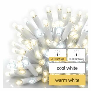 Profi LED sorolható füzér, villogó, fehér – jégcsapok, 3 m, kültéri, meleg/hideg fehér