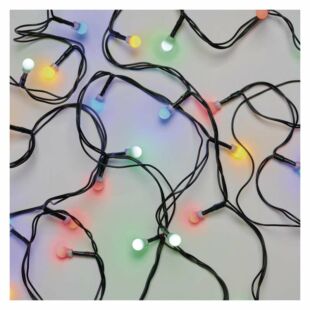LED karácsonyi fényfüzér, cseresznye – golyók, 8 m, kültéri és beltéri, többszínű, időzítő