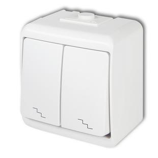 Aquastar dupla váltókapcsoló, IP54, fehér