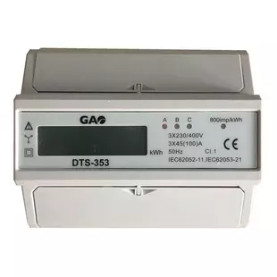 GAO 3 pólusú digitális almérő DIN sínre, szürke