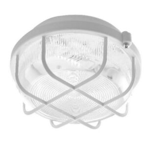 GAO LED hajólámpa, kerek, műanyagráccsal fehér, átlátszó üvegbúrával, 220-240V, 5W, 4000K, IP44
