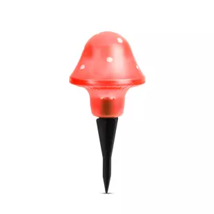 LED-es szolár gombalámpa - piros - 11 cm
