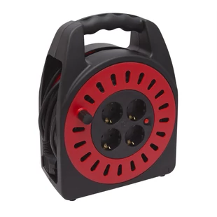 Kábeldob műanyag tartóval - 3 x 1,5 mm² + 2 x USB - 15 m