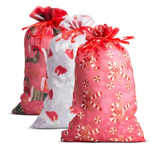 Organza ajándéktasak - 3 féle - 20 x 30 cm - 12 db / csomag