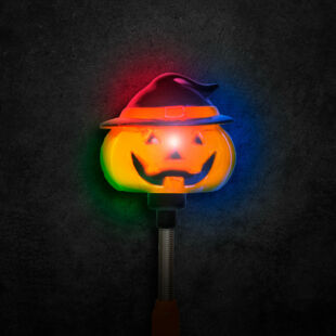 Halloween-i LED lámpa - rugós tök - elemes