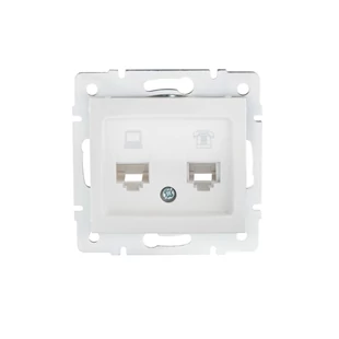 Számítógép és telefoncsatlakozó aljzat (RJ45 Cat 5e+RJ11) DOMO