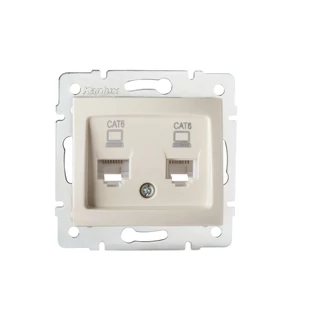 Dupla, független számítógép-csatlakozó (2x RJ45Cat 6 Jack) DOMO