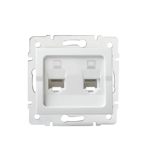 Dupla, független számítógép-csatlakozó (2x RJ45Cat 5e Jack) LOGI