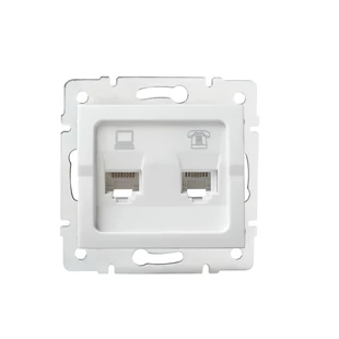 Számítógép és telefoncsatlakozó aljzat (RJ45 Cat 5e+RJ11) LOGI