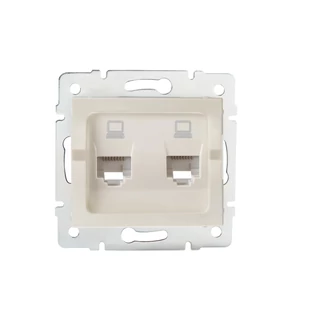 Dupla, független számítógép-csatlakozó (2x RJ45Cat 5e Jack) LOGI