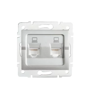 Dupla, független számítógép-csatlakozó (2x RJ45Cat 5e Jack) LOGI