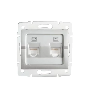 Dupla, független számítógép-csatlakozó (2x RJ45Cat 6 Jack) LOGI