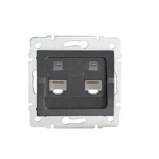 Dupla, független számítógép-csatlakozó (2x RJ45Cat 6 Jack) LOGI