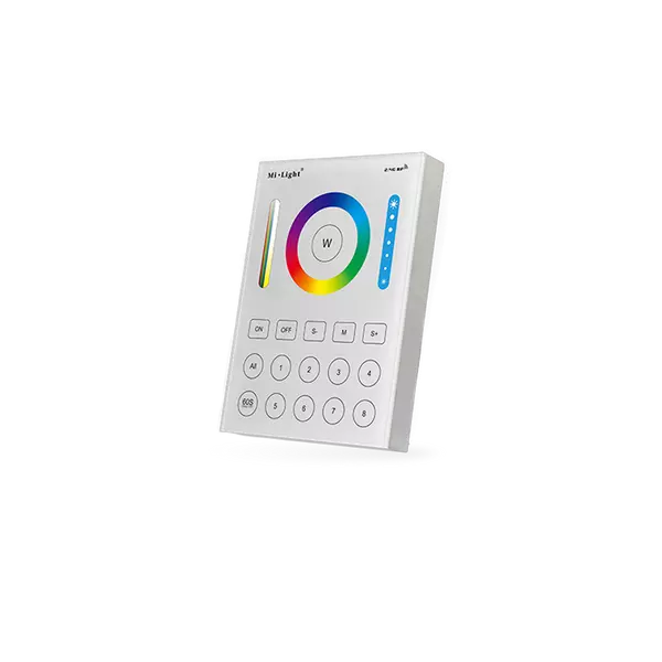 8 zónás RF (WiFi) RGB, RGBW, CCT, dimm. Touch fali vezérlő panel