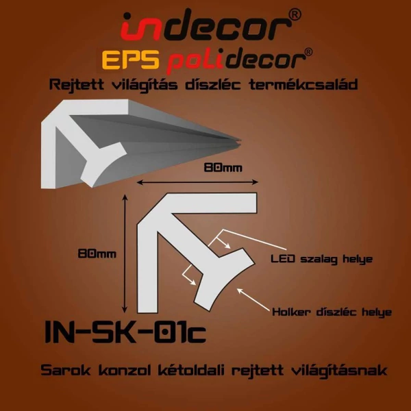 Sarok konzol 80x80 SK-01C