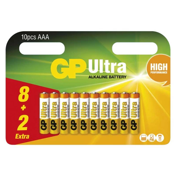 GP Ultra Alkáli Elem Aaa 8+2Db/Bliszter