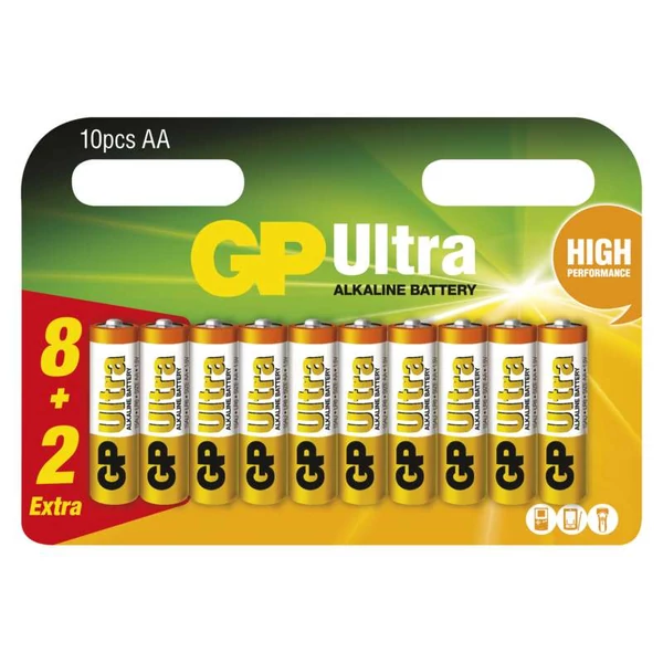 GP Ultra Alkáli Elem Aa 8+2Db/Bliszter