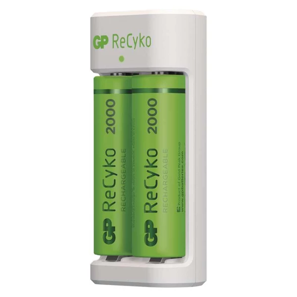 Akkutöltő GP Eco E211 + 2×Aa GP Recyko 2000