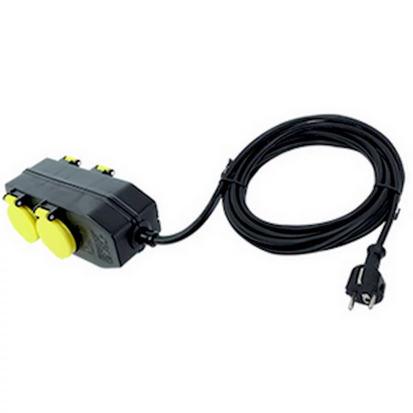 GAO Földelt lengő hosszabbító, kültéri 4db dugaljjal, 10m; 250V, 16A, 10m, H05VV-F 3x1.5 mm², IP44