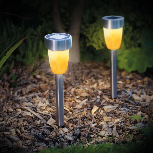 LED-es szolár lámpa - lángeffekt - műanyag - 360 x 55 mm