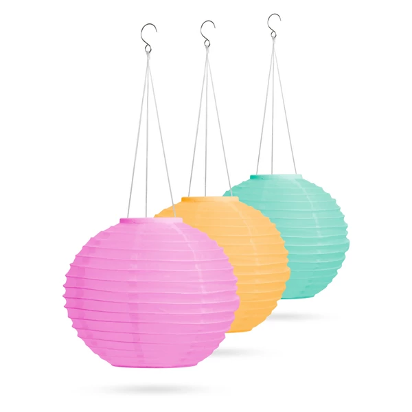 Szolár lampion - 3 színben - hidegfehér LED - 28 cm