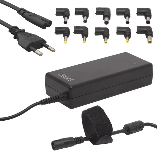 Univerzális laptop/notebook töltő adapter tápkábellel (Delight 55360)