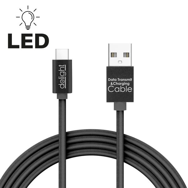 Delight 55442C-BK Adatkábel - USB Type-C