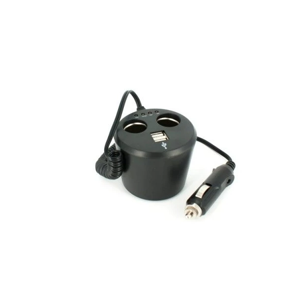 Dupla USB+szivargyújtó elosztó, akkuteszterrel (Globiz 55835)