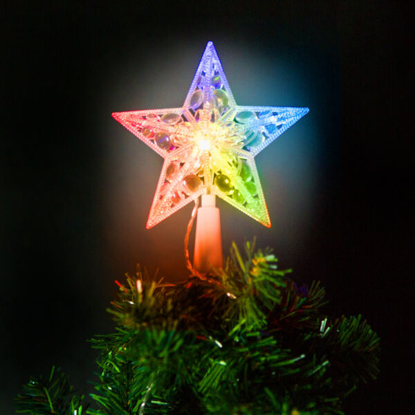 Family 58034 Karácsonyi LED-es csillag csúcsdísz - 10 LED - 15 cm - RGB - 2 x AA