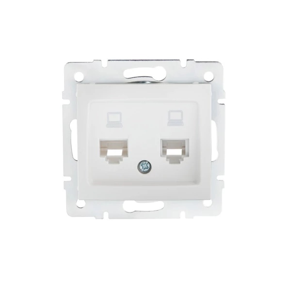Dupla, független számítógép-csatlakozó (2x RJ45Cat 5e Jack) DOMO