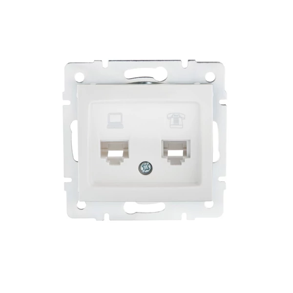 Számítógép és telefoncsatlakozó aljzat (RJ45 Cat 5e+RJ11) DOMO